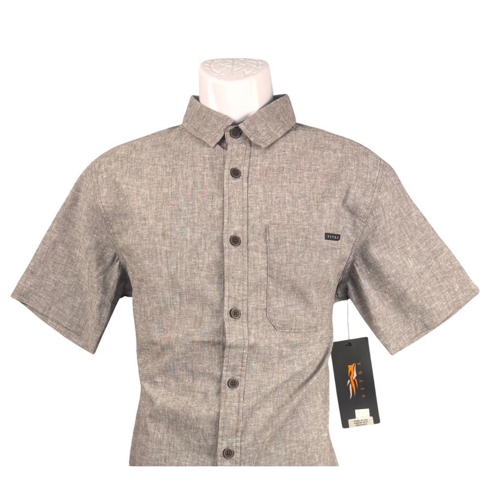 Sitka Ambary SS Shirt Woodsmoke Mens Medium Gray Hemp Blend 600219-WS-M NWT